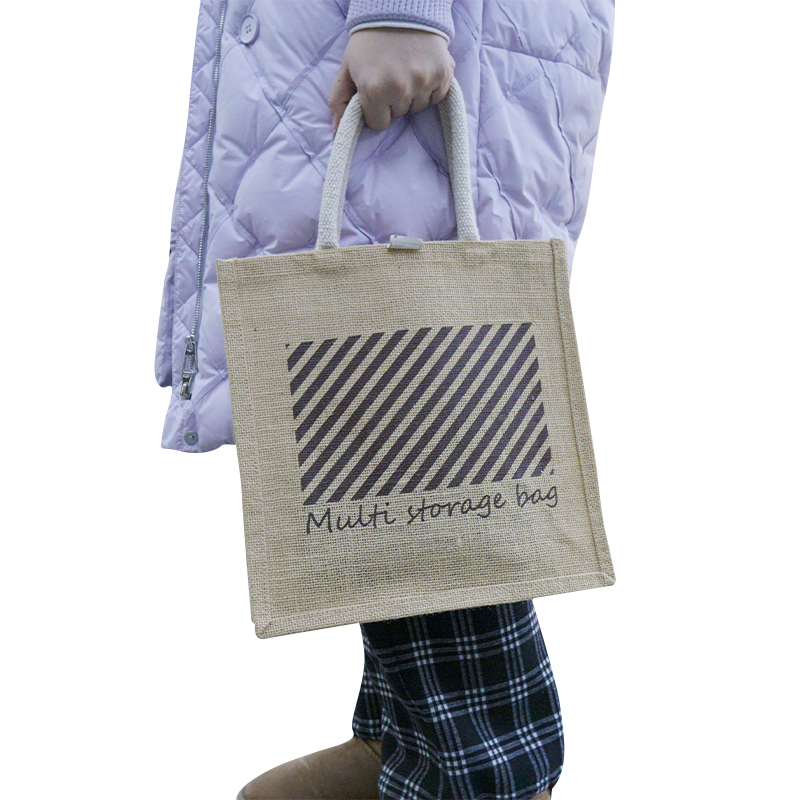 China Jute Tote Shoulder Beach Bag Produsen Pabrik lan Pabrik Precise